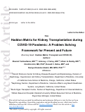 Cover page: Haddon matrix for kidney transplantation during COVID-19 pandemic: A problem solving framework for present and future.