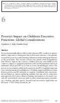 Cover page: Poverty's Impact on Children's Executive Functions: Global Considerations
