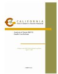 Cover page of Analysis of Senate Bill 92: Health Care Reform