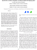 Cover page: Speak before you listen: Pragmatic reasoning in multi-trial language games