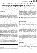 Cover page: Immediate impact of an intensive one-week laparoscopy training program on laparoscopic skills among postgraduate urologists.