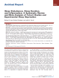 Cover page: Sleep Disturbance, Sleep Duration, and Inflammation: A Systematic Review and Meta-Analysis of Cohort Studies and Experimental Sleep Deprivation