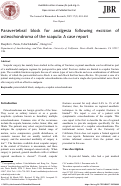 Cover page: Paravertebral block for analgesia following excision of osteochondroma of the scapula: A case report