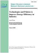 Cover page: Technologies and Policies to Improve Energy Efficiency in Industry