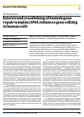 Cover page: Interstrand crosslinking of homologous repair template DNA enhances gene editing in human cells.