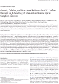 Cover page: Genetic, Cellular, and Functional Evidence for Ca2+ Inflow through Cav1.2 and Cav1.3 Channels in Murine Spiral Ganglion Neurons