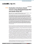 Cover page: Evaluation of primary breast cancers using dedicated breast PET and whole-body PET