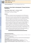 Cover page: β1 Integrin: Critical Path to Antiangiogenic Therapy Resistance and Beyond