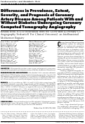 Cover page: Differences in Prevalence, Extent, Severity, and Prognosis of Coronary Artery Disease Among Patients With and Without Diabetes Undergoing Coronary Computed Tomography Angiography Results from 10,110 individuals from the CONFIRM (COronary CT Angiography EvaluatioN For Clinical Outcomes): an InteRnational Multicenter Registry