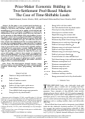 Cover page: Price-Maker Economic Bidding in Two-Settlement Pool-Based Markets: The Case of Time-Shiftable Loads