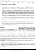 Cover page: Hypothesis‐driven investigations of diverse pharmacological targets in two mouse models of autism