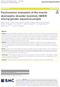 Cover page: Psychometric evaluation of the muscle dysmorphic disorder inventory (MDDI) among gender-expansive people