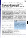 Cover page: Complement modulation in the retinal pigment epithelium rescues photoreceptor degeneration in a mouse model of Stargardt disease.