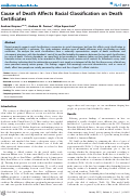 Cover page: Cause of Death Affects Racial Classification on Death Certificates