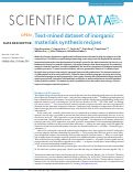 Cover page: Text-mined dataset of inorganic materials synthesis recipes