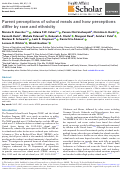 Cover page: Parent perceptions of school meals and how perceptions differ by race and ethnicity.