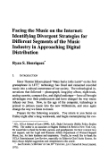 Cover page: Facing the Music on the Internet: Identifying Divergent Strategies for Different Segments of the Music Industry in Approaching Digital Distribution