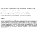Cover page: Multivariate Outlier Detection and Cluster Identification