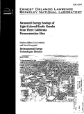 Cover page: Measured energy savings of light colored roofs: results from three California demonstration sites