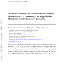 Cover page: One-loop corrections to the perturbative unitarity bounds in the CP-conserving two-Higgs doublet model with a softly broken ℤ2 symmetry