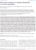 Cover page: Short-term variations in response distribution to cortical stimulation
