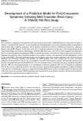 Cover page: Development of a Prediction Model for Post-Concussive Symptoms following Mild Traumatic Brain Injury: A TRACK-TBI Pilot Study