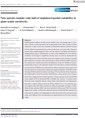 Cover page of Tree species explain only half of explained spatial variability in plant water sensitivity