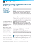 Cover page: Trends in Orthopaedic Surgery Workforce Diversity: Analyzing Changes Over Time.