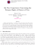 Cover page: On Two Conjectures Concerning the Ternary Digits of Powers of Two