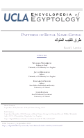 Cover page: Patterns of Royal Name-giving