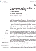 Cover page: Psychographic Profiling for Effective Health Behavior Change Interventions