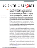 Cover page: Rapid learning curve assessment in an ex vivo training system for microincisional glaucoma surgery