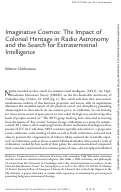 Cover page: Imaginative Cosmos: The Impact of Colonial Heritage in Radio Astronomy and the Search for Extraterrestrial Intelligence