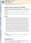 Cover page: Digestion of Protein in Premature and Term Infants