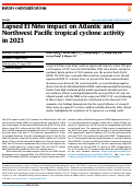 Cover page: Lapsed El Niño impact on Atlantic and Northwest Pacific tropical cyclone activity in 2023.