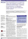 Cover page: Does household access to improved water and sanitation in infancy and childhood predict better vocabulary test performance in Ethiopian, Indian, Peruvian and Vietnamese cohort studies?