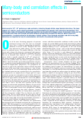 Cover page: Many-body and correlation effects in semiconductors