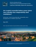 Cover page: Are coupled renewable-battery power plants more valuable than independently sited installations?