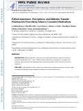 Cover page: Patient awareness, perceptions, and attitudes towards pharmacists prescribing tobacco cessation medications.