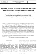 Cover page: Seasonal changes in diets of seabirds in the North Water Polynya: a multiple-indicator approach