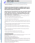 Cover page: Predictive Blood-Based Biomarkers in Patients with Epithelial Ovarian Cancer Treated with Carboplatin and Paclitaxel with or without Bevacizumab: Results from GOG-0218