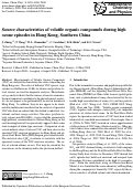 Cover page: Source characteristics of volatile organic compounds during high ozone episodes in Hong Kong, Southern China