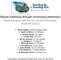 Cover page of Mutual resilience through continued partnership: Panel discussion with the UC Council of University Librarians (CoUL)