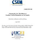 Cover page of Clearing the Air? The Effects of Gasoline Content Regulation on Air Quality