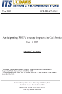 Cover page: Anticipating PHEV Energy Impacts in California