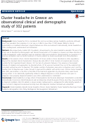 Cover page: Cluster headache in Greece: an observational clinical and demographic study of 302 patients