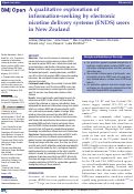 Cover page: A qualitative exploration of information-seeking by electronic nicotine delivery systems (ENDS) users in New Zealand.