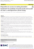 Cover page: Disparities in access to eating disorders treatment for publicly-insured youth and youth of color: a retrospective cohort study