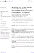 Cover page: Functional connectivity changes are correlated with sleep improvement in chronic insomnia patients after rTMS treatment