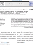 Cover page: A facile method for isolation of recombinant human apolipoprotein A-I from E.&nbsp;coli